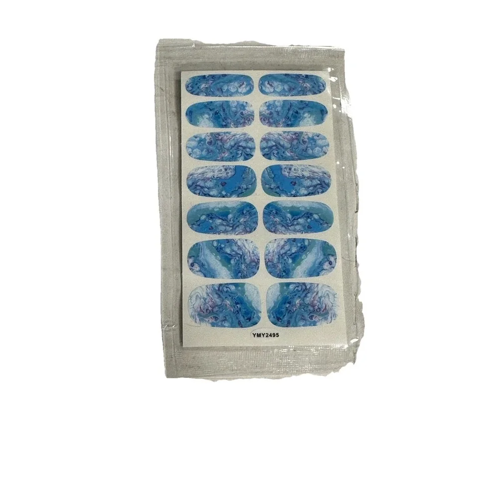 NEW nail art‎ strips decals stickers BLUE MARBLE ART